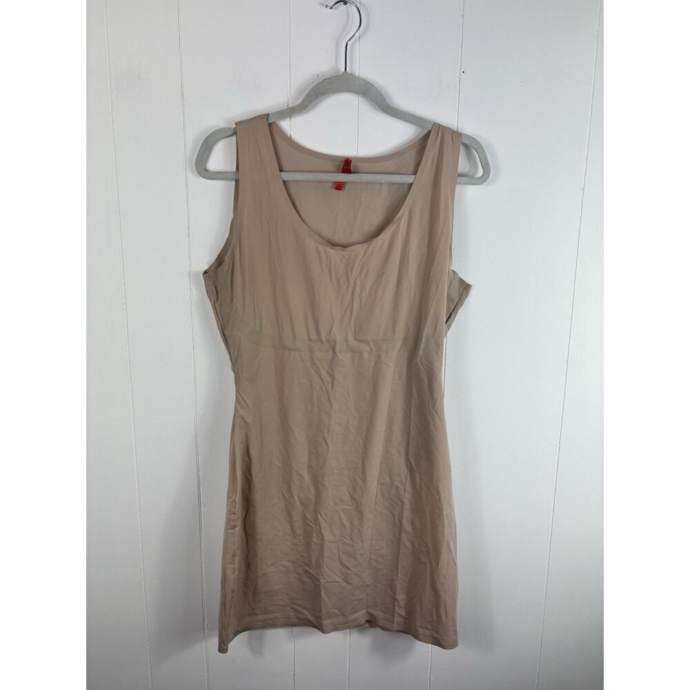 SPANX TANK DRESS With BODYSUIT Size XL BEIGE Slimming Compression